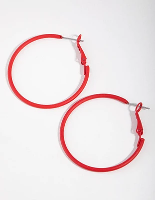 Matte Medium Fine Hoop Earrings