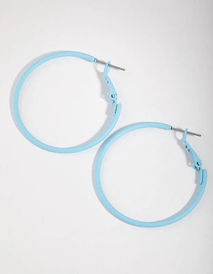 Matte Medium Fine Hoop Earrings