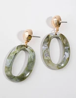 Acrylic Oval Drop Earrings