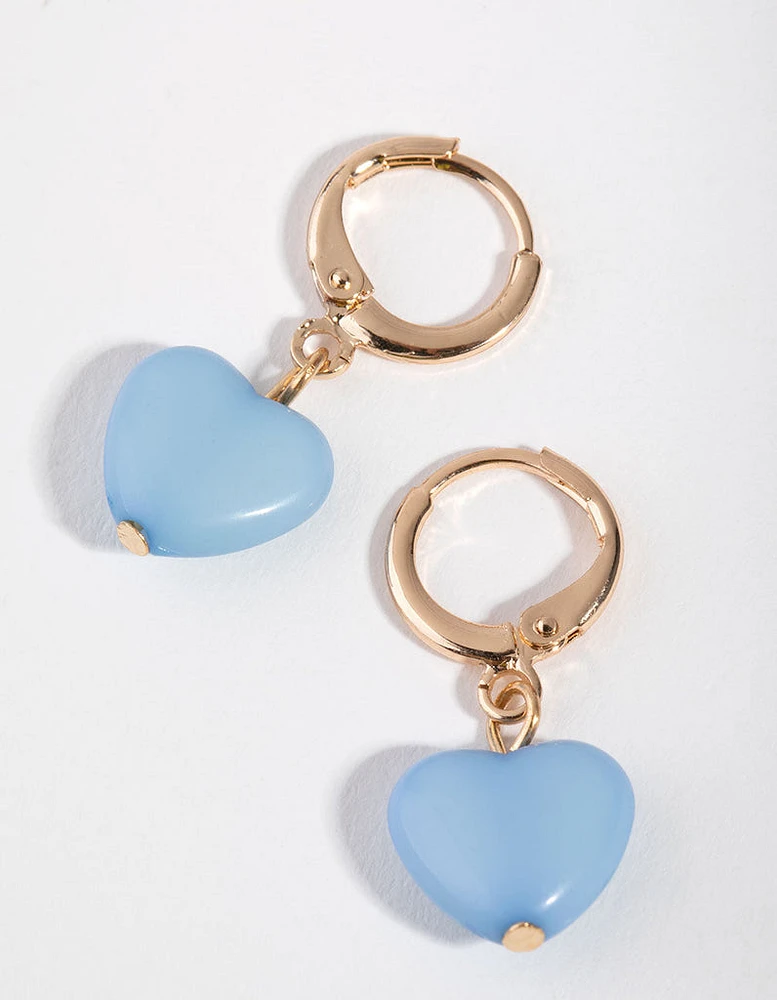 Gold Mini Heart Huggie Earrings