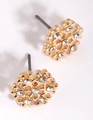 Gold Snowflake Stud Earrings