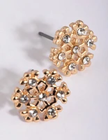 Gold Snowflake Stud Earrings