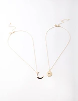 Gold Moon & Star Diamante Necklace Pack