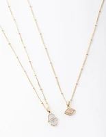 Gold Evil Eye & Hamsa Hand Necklace Pack