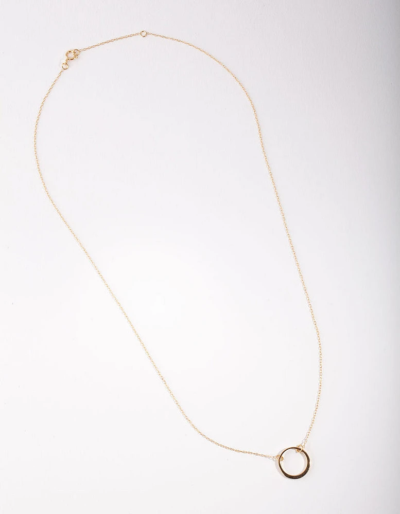 Gold Plated Sterling Silver Open Circle Necklace