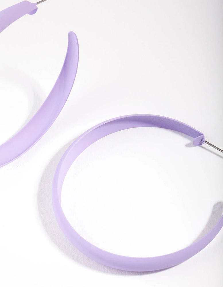 Lilac Matte 60mm Hoop Earrings