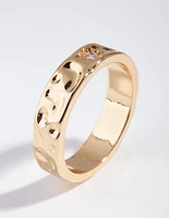 Gold Plated Molten Star Cubic Zirconia Ring