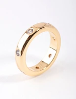 Gold Plated Mini Diamante Band Ring