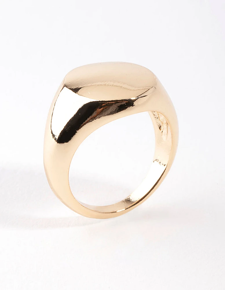 Gold Plated Pinky Signet Ring