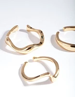 Gold Plated Molten Ring Pack