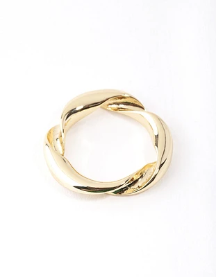 Gold Plated Twist Band Ring