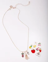 Kids Rose Gold Make Your Own Fruit Necklace Giftbox