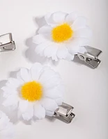 Kids Silver Daisy 4-Pack Clips