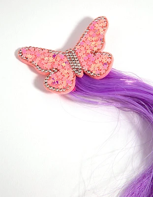 Kids Fabric Faux Hair Butterfly Clip