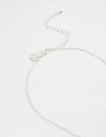 Silver Pave Heart Locket Necklace