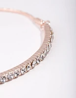 Rose Gold Hard Diamante Toggle Bracelet