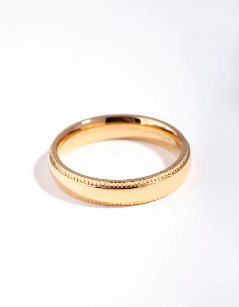 Gold Plated Surgical Steel Simple Band Ring