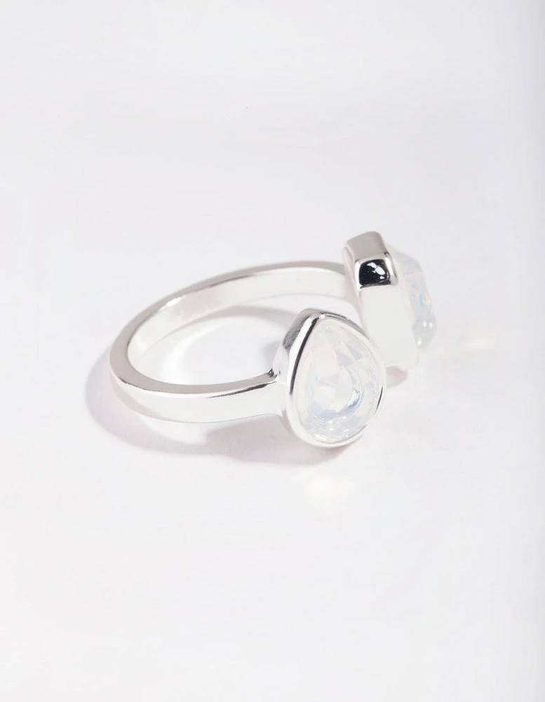 Silver Open Centre Stone Ring