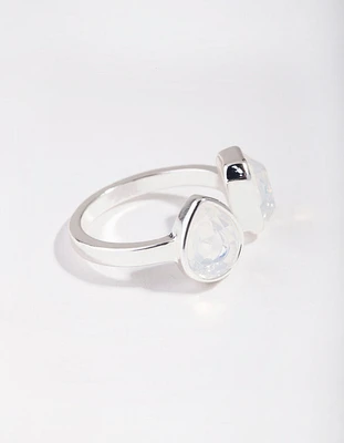 Silver Open Centre Stone Ring