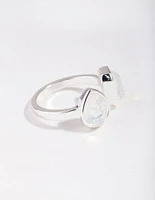 Silver Open Centre Stone Ring