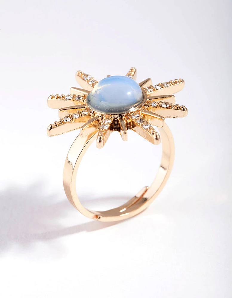 Gold Sun Beam Ring