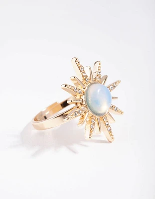 Gold Sun Beam Ring