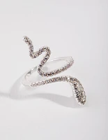 Silver Cubic Zirconia Snake Ring