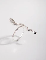 Silver Cubic Zirconia Snake Ring