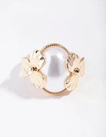 Gold Pearly Flower Ring