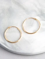 9ct Gold 18mm Fine Hoop Earrings