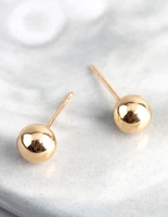 9ct Gold 6mm Polished Ball Stud Earrings
