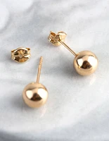 9ct Gold 6mm Polished Ball Stud Earrings