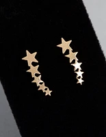 9ct Gold Graduated Star Stud Earrings