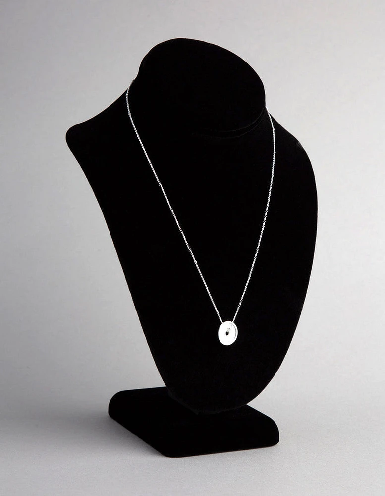 Sterling Silver Mother of Pearl Disc Satellite Chain Necklace