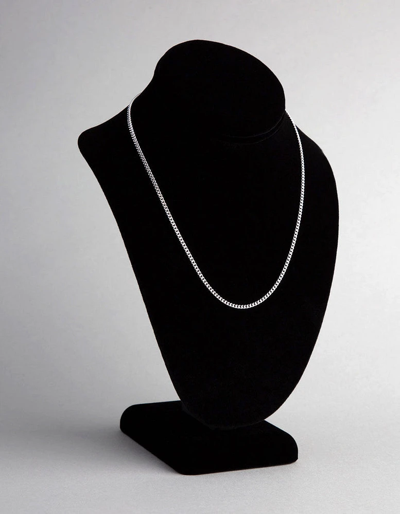 Sterling Silver Diamond Cut Curb Chain Necklace