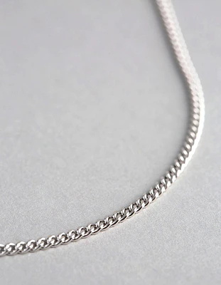 Sterling Silver Diamond Cut Curb Chain Necklace