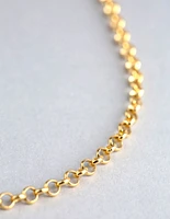 Gold Plated Sterling Silver Rolo Chain Necklace