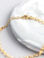 Gold Plated Sterling Silver Rolo Chain Bracelet