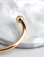 18ct Gold Plated Brass Ball End Cuff Bracelet