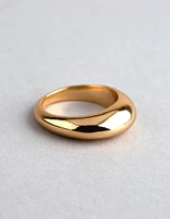 18ct Gold Plated Brass Single Rounded Ring