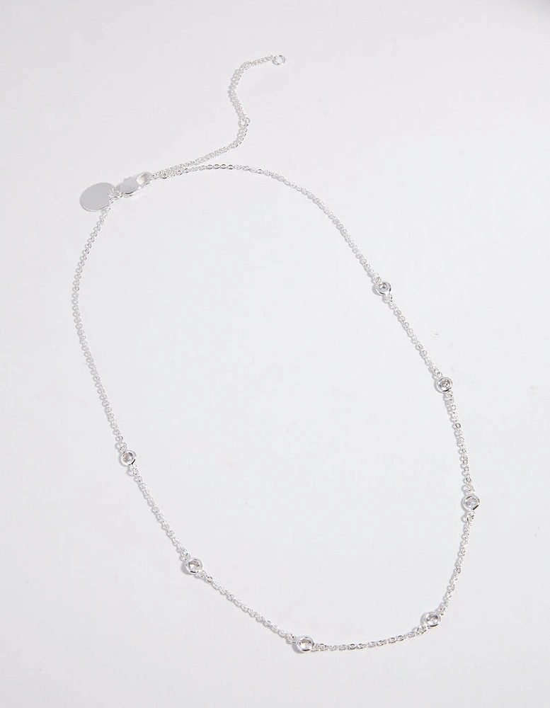 Silver Seven Crystal Necklace