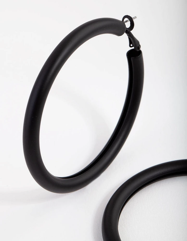 Plastic Matte Tube Hoop Earrings