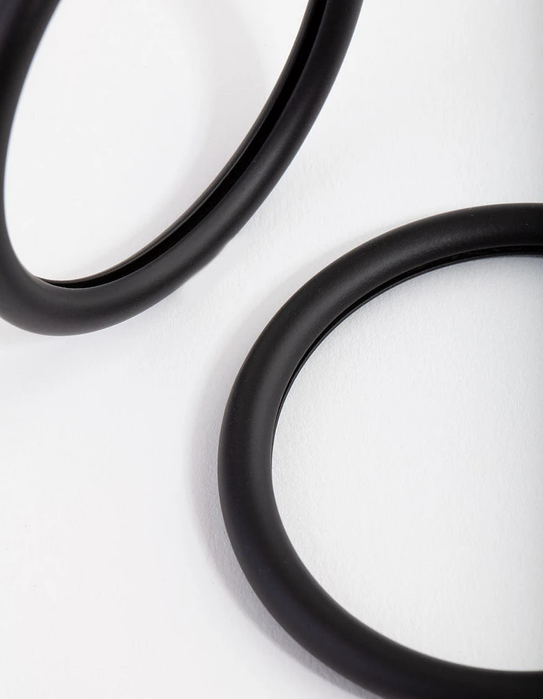 Plastic Matte Tube Hoop Earrings