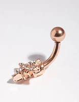 Rose Gold Surgical Steel Starburst Mini Bellybutton Ring