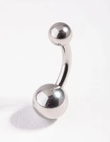 Surgical Steel Rhodium Grad Ball Mini Belly Ring