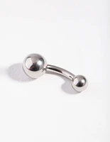 Surgical Steel Rhodium Grad Ball Mini Belly Ring