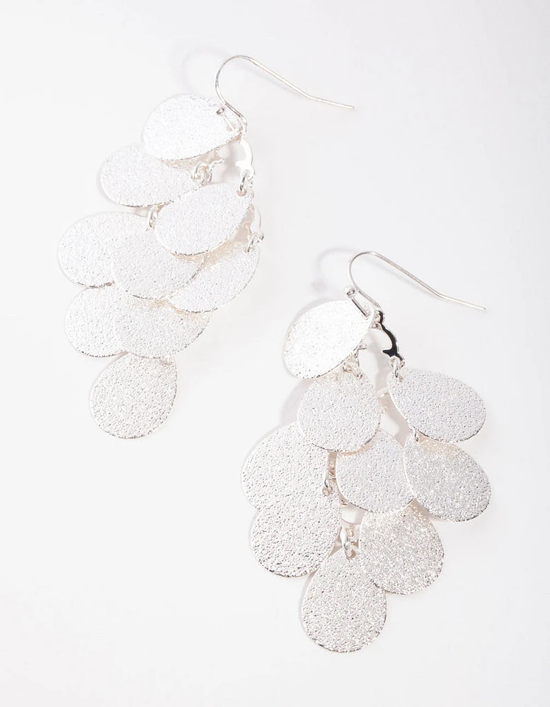 Silver Sandblast Waterfall Earrings