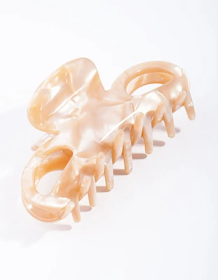 Cream Bow Claw Acetate Clip