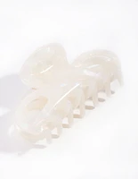 White Bow Claw Acetate Clip