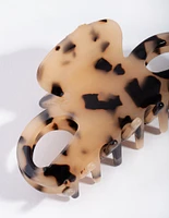 Cream Tortoiseshell Bow Claw Acetate Clip